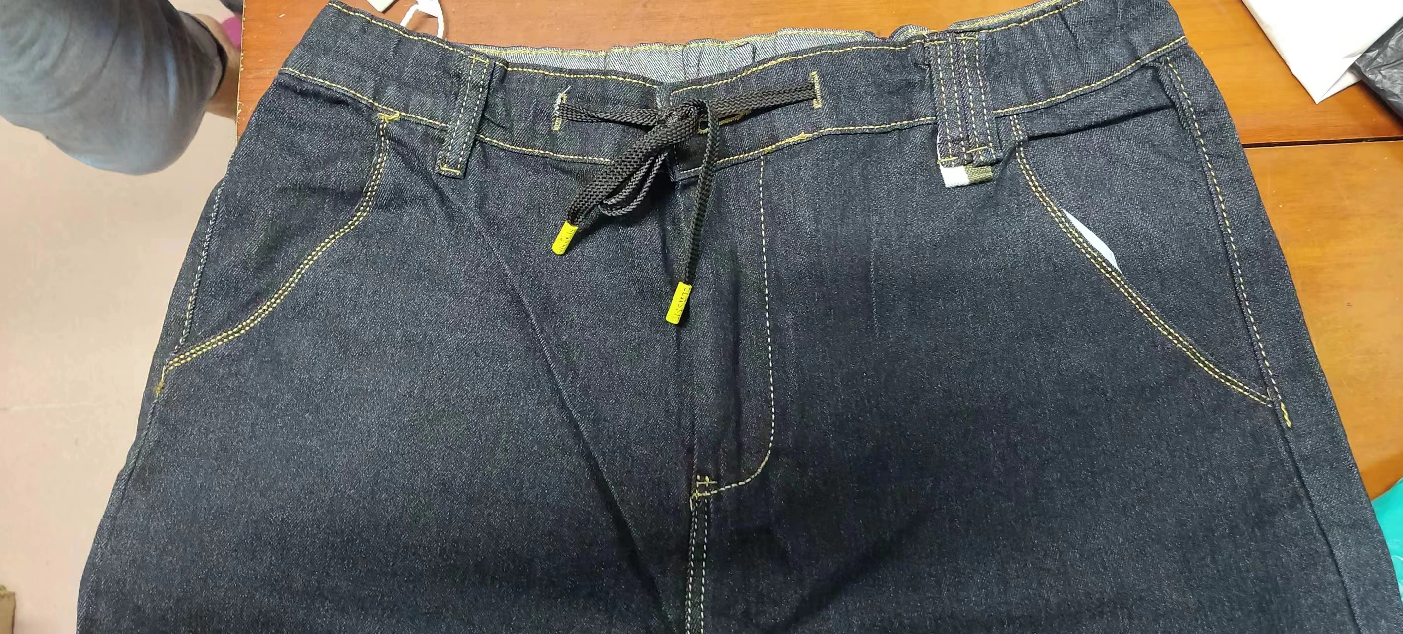 Jean à Taille artificiel astique pour Homme, Pantalon à Entrejambe, Vêtements de Proximité, Poches, Nouvelle Mode, Printemps et Automne