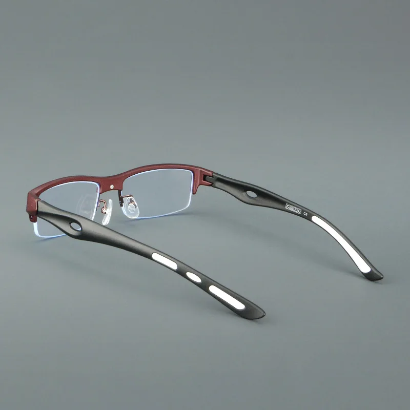 Fashion Men Sports Glasses Frame Flexible Eyewear TR90 Frames Square Half-rim Luxury Eyeglasses Clear Lens