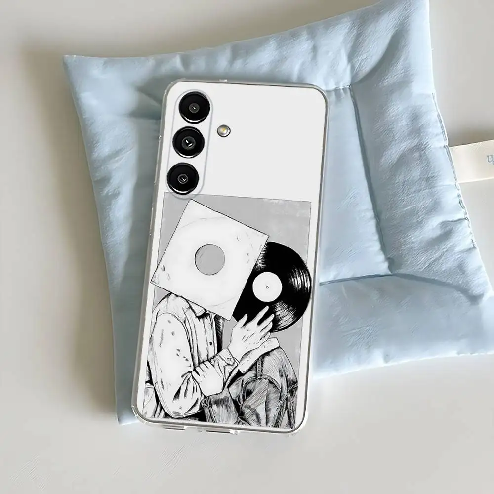 حافظة هاتف موسيقى DJ Mixer لهاتف سامسونج S30,23,21,22,20, FE lite,S10,9,8,7 PIus Note20 Ultra شفافة