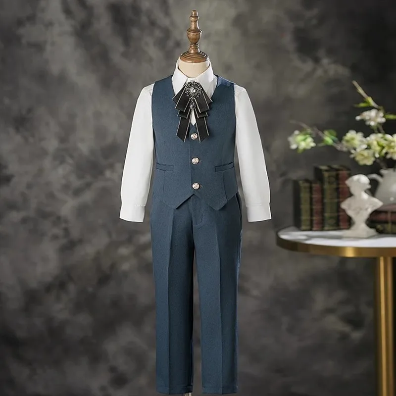 

Новые элитные детские костюмы для выпускного вечера на свадьбу, день рождения, детские пианино для выступлений, комплекты блейзеров для мальчиков A4436