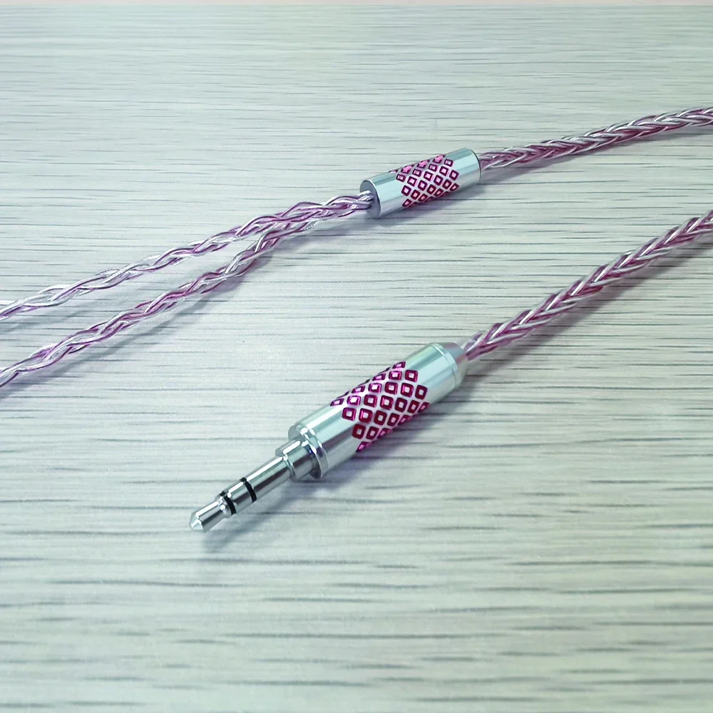 QIGOM MMCX ที่ถอดออกได้ 8-core Silver-Plated OFC Braided Audio CABLE พร้อมขั้วต่อแจ็คหูฟังโรเดียมหลากสี