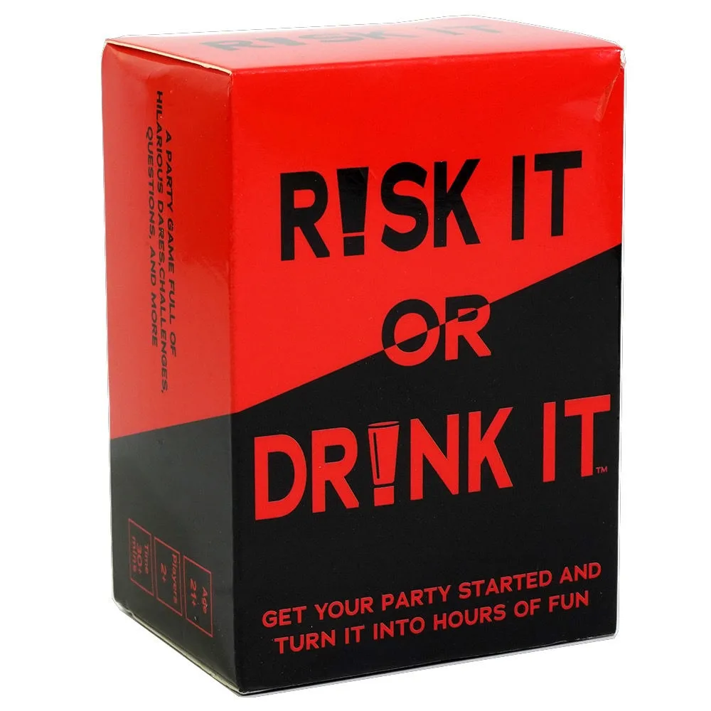 Risk It or Drink It Fun Party Game for College Card Game Drinking Game Pregame Night Hilarious Dares Challenges  Questions Adult