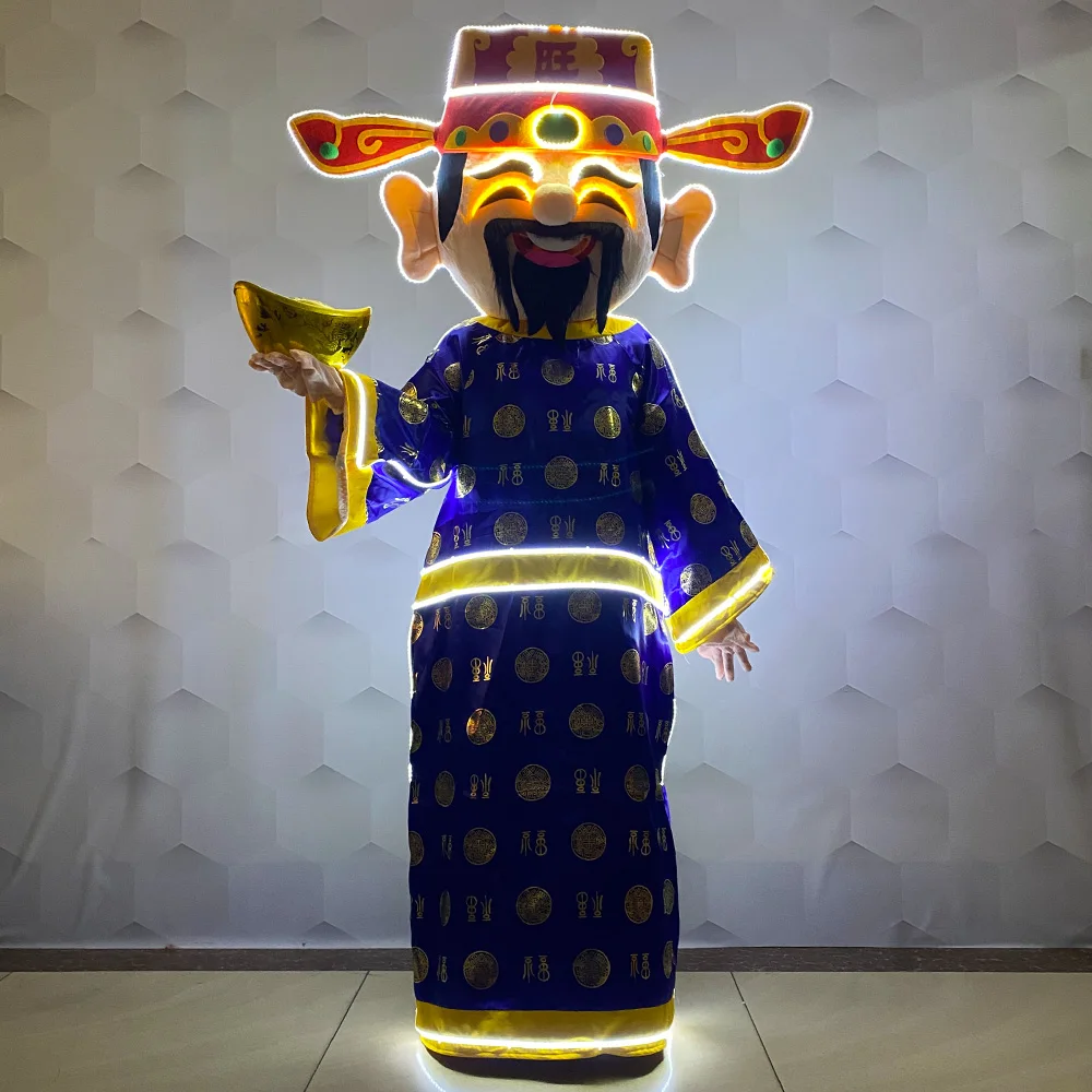 

Chinese Spring Festival LED light God of Wealth costume cartoon doll costume Chinese New Year mascot God of Wealth party costume