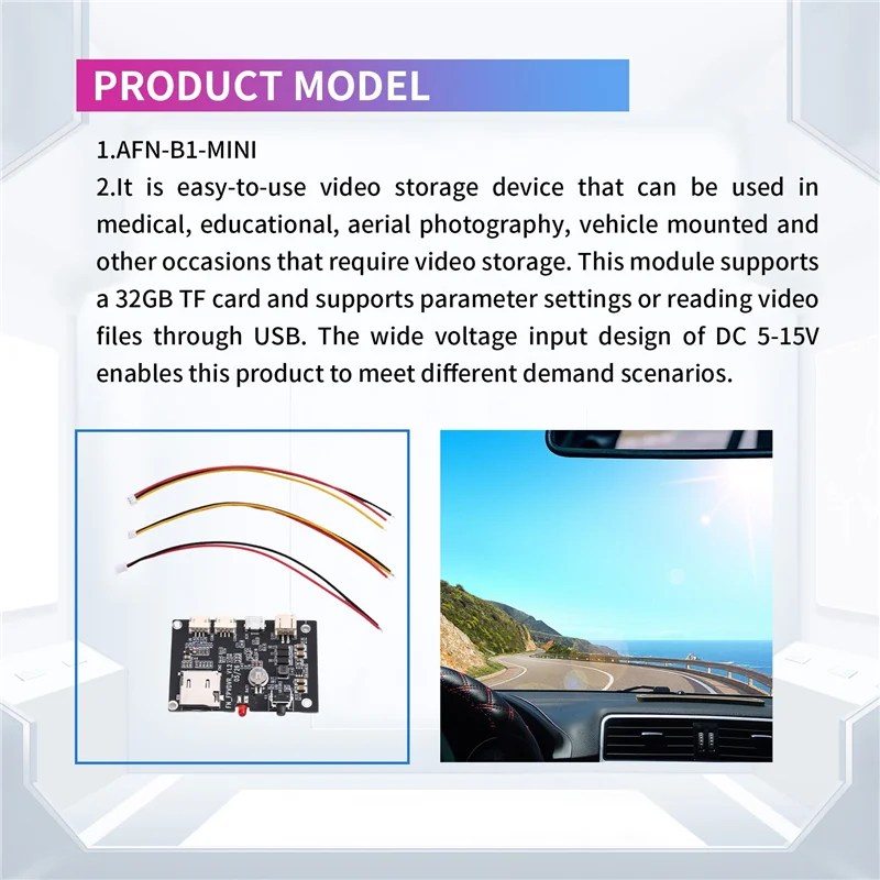 Módulo gravador de vídeo am-veículo 720p sinal av analógico cvbs entrada e saída placa dvr canal único