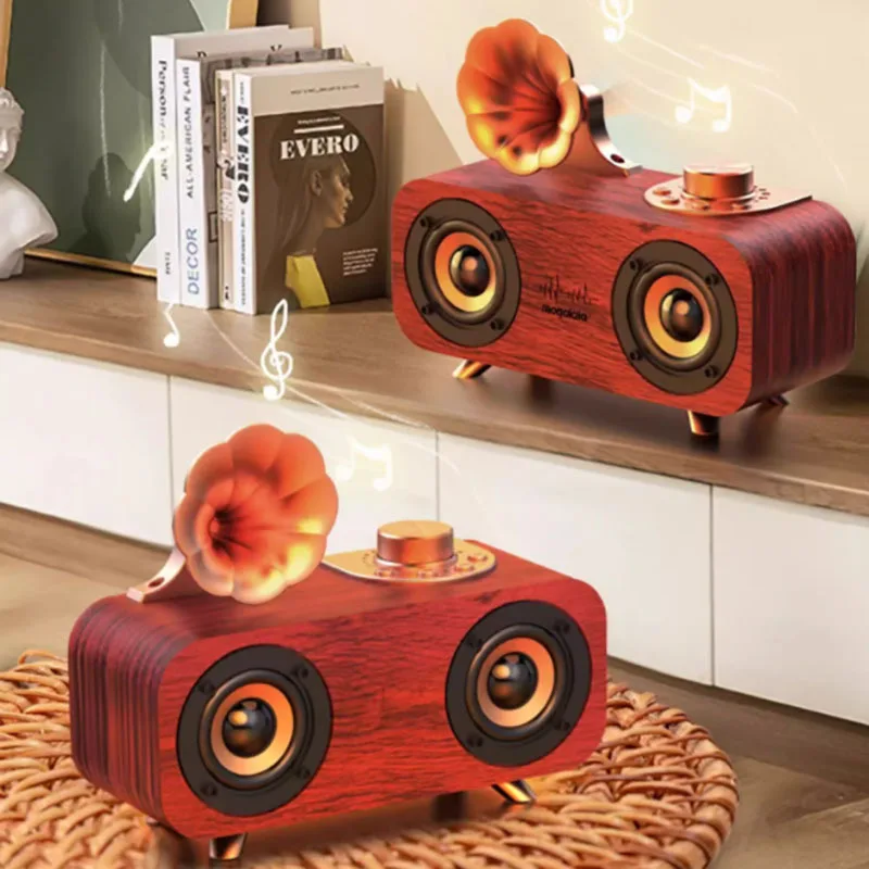 

Ретро деревянные HIFI стерео беспроводные Bluetooth-колонки 2,0 объемный сабвуфер высокой громкости мощные звуковые коробки для TF USB AUX плеер