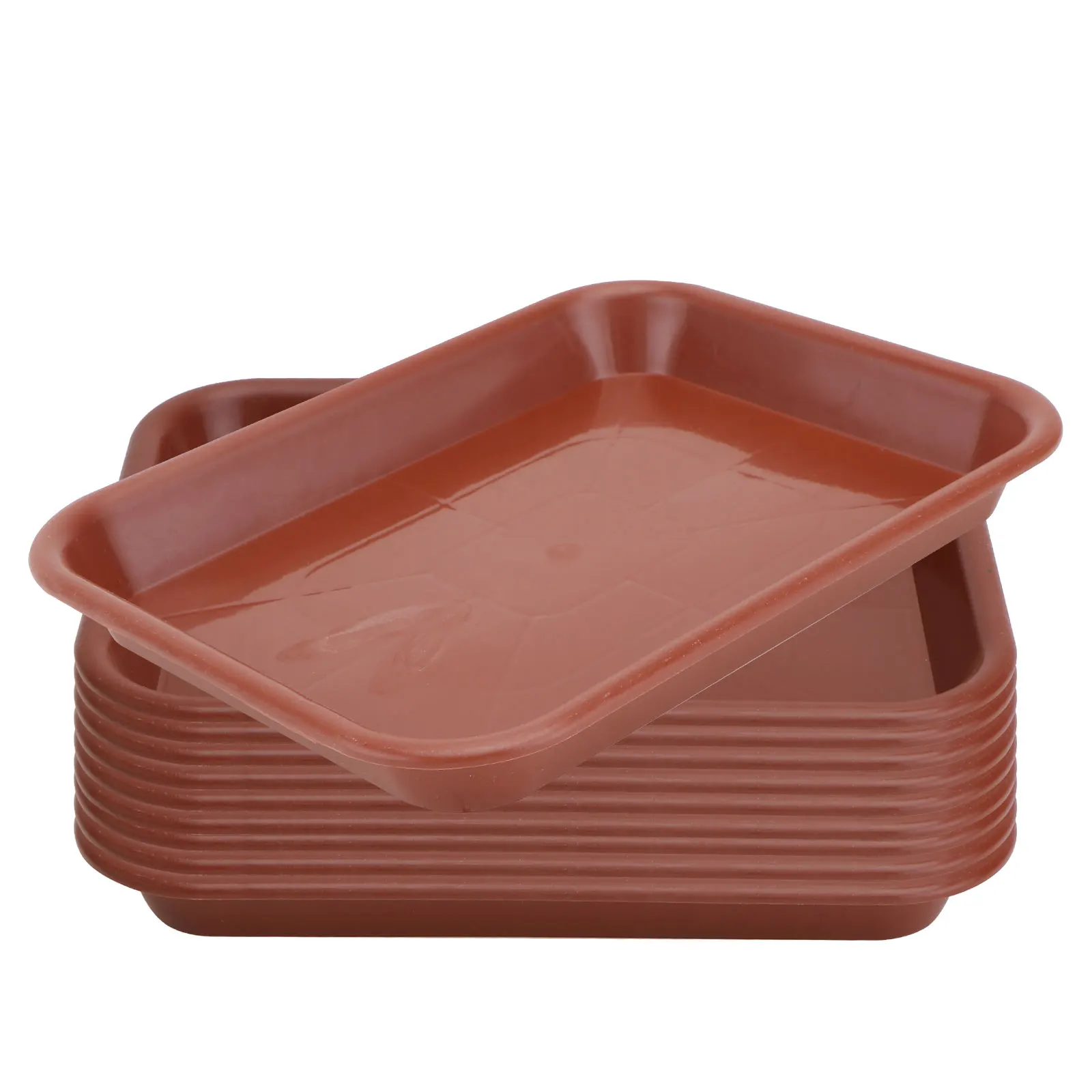 

10pcs Rectangular Plant Pot Trays Durable Plastic Flowerpot Base Plates for Indoor Plants Long Service Life Non Deform