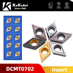 Kakarot Carbide Insert DCMT070204 DCMT11T304 DCMT11T308 HMP TM Turning Tools For Stainless Steel CNC Lathe Cutter 10pcs Plate