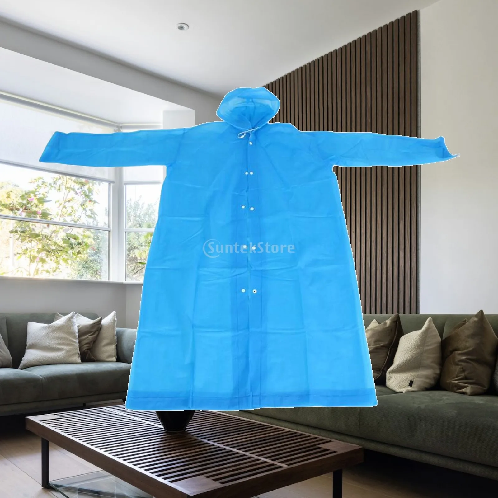 Rain Jacket Water Resistant Rain Poncho Lightweight Rainproof Long Raincoat for