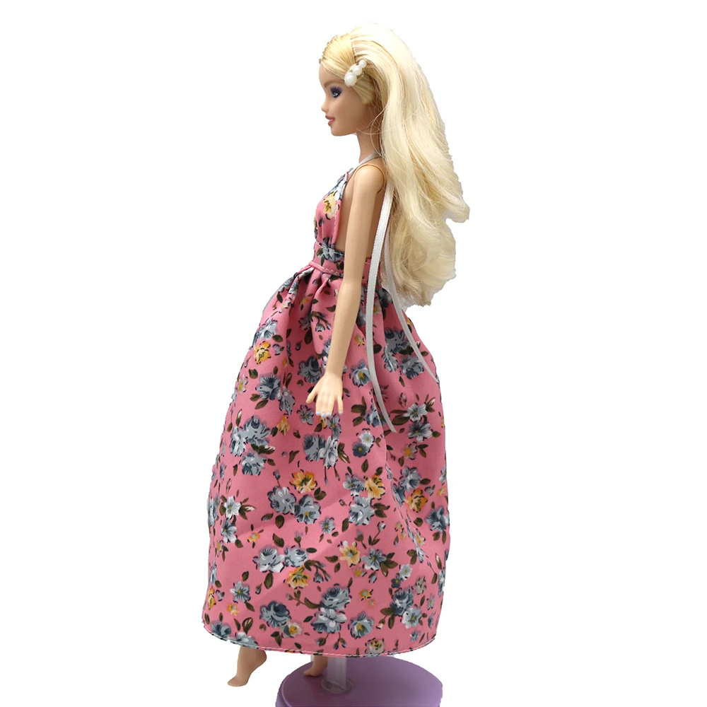 Roupas de boneca 30cm 1/6 saia flor pendurada no pescoço saia retrô saia longa pinkDaily Wear Acessórios Roupas para boneca Barbies