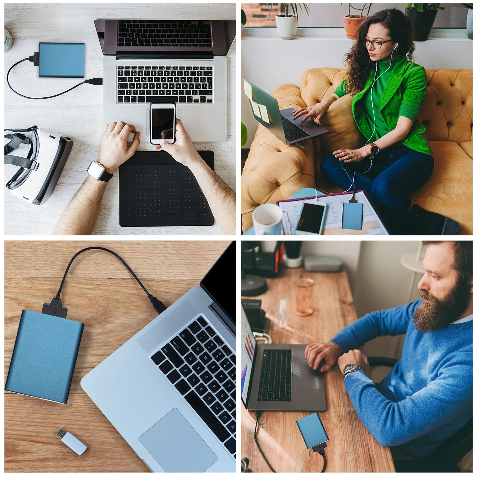 

USB 3.0 to Adapter 2.5 Inch 22 Pin SSD Converter Cable 500Mbps Data Transfer Support Uasp for Laptop Desktop High Speed