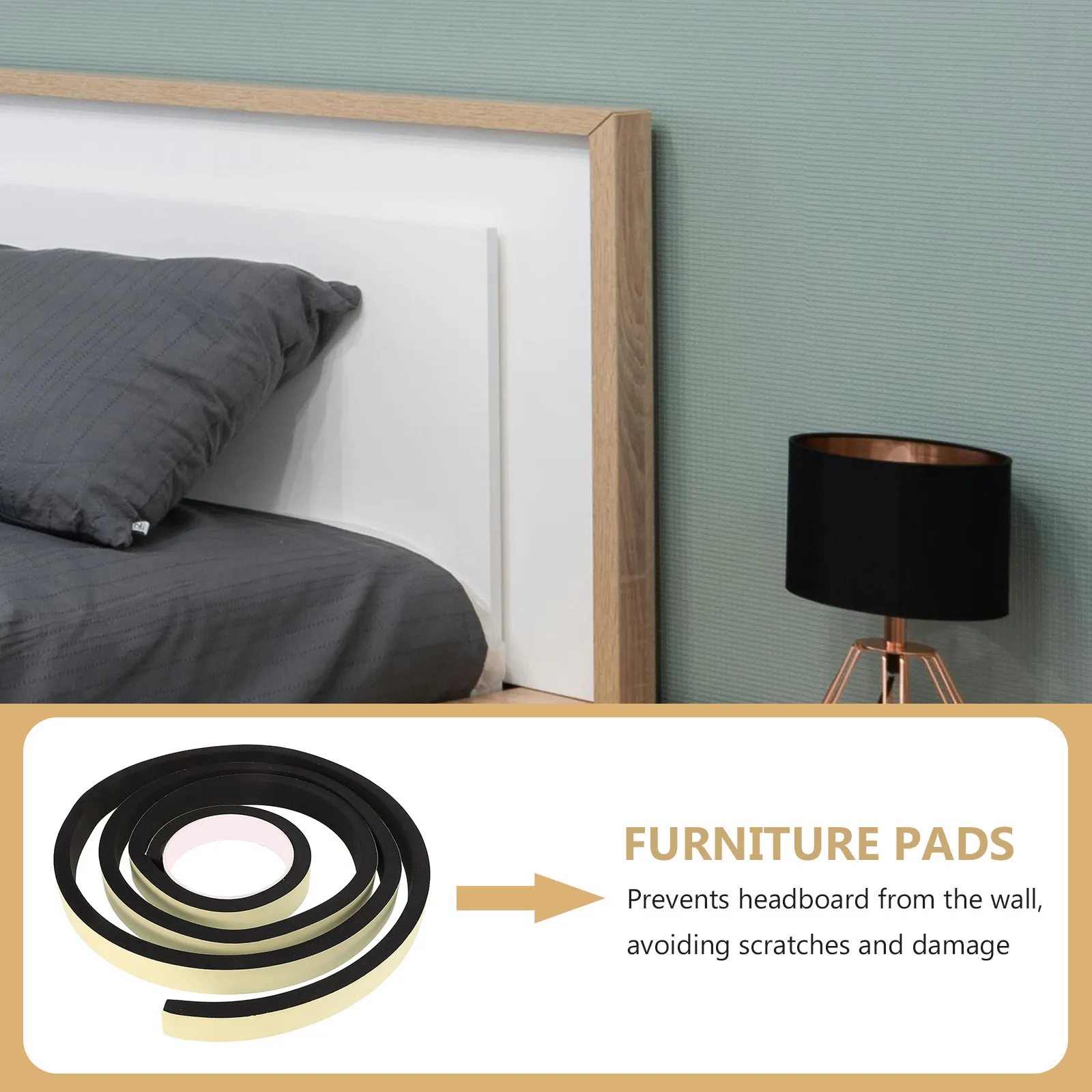 Bed Headboard Stopper Foam Anti Noise Reducer Self Stick Wall Protector for Bed Frame Sofa Furniture Soundproof Pads