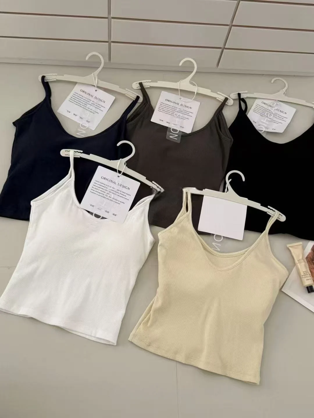 Início do outono coreano sle algodão listra v-ne straba sexy ba-piece copo fixo feminino topo faion commute fino ajuste