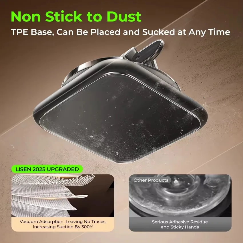 LISEN Neuer Telefonhalter 360° °   Rotierende, rutschfeste, hochfeste Autotelefonhalterung mit Saugnapf für Fahrnavigation und Anrufe