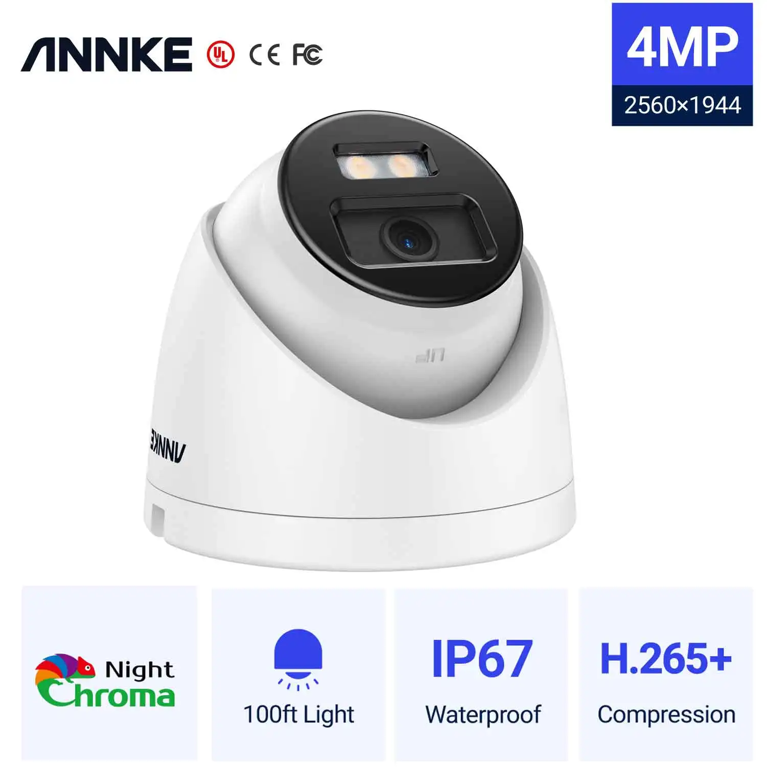 Annke NC400 4MP Full Color Camera HD 2.8mm Lens ONVIF POE IP Security Protection Camera Video Surveillance CCTV Outdoor IP67