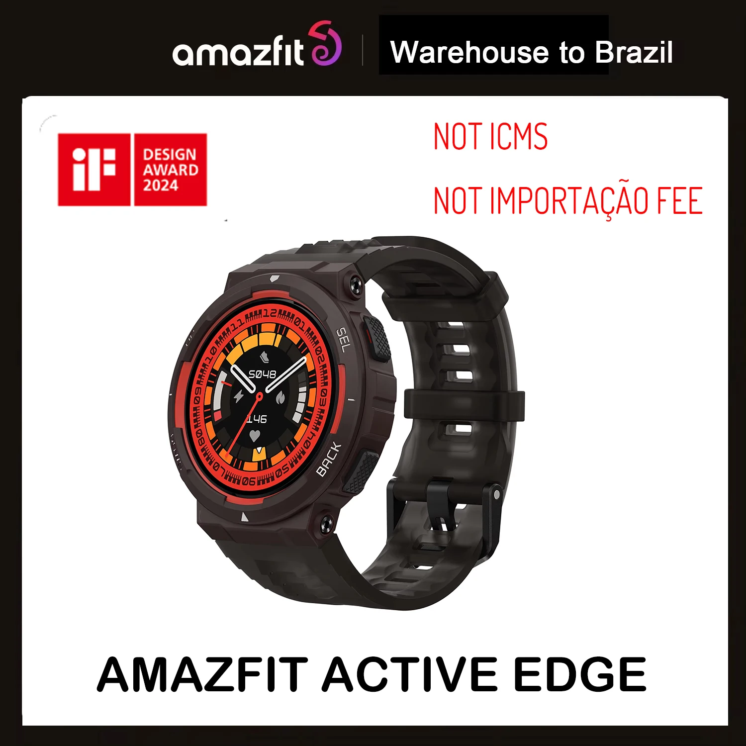 2024 New Original Amazfit Active Edge Bold Dual-color Design 46mm Smartwatch 130+ Sports Modes Smart Watch For Android IOS Phone