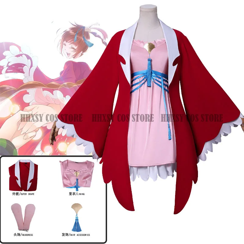 

Soul Land Xiao Wu Косплей Костюм Douluo Continent Xiao Wu, красное платье для косплея, головные уборы, наряды на Хэллоуин, комиксы, униформа для ролевых игр