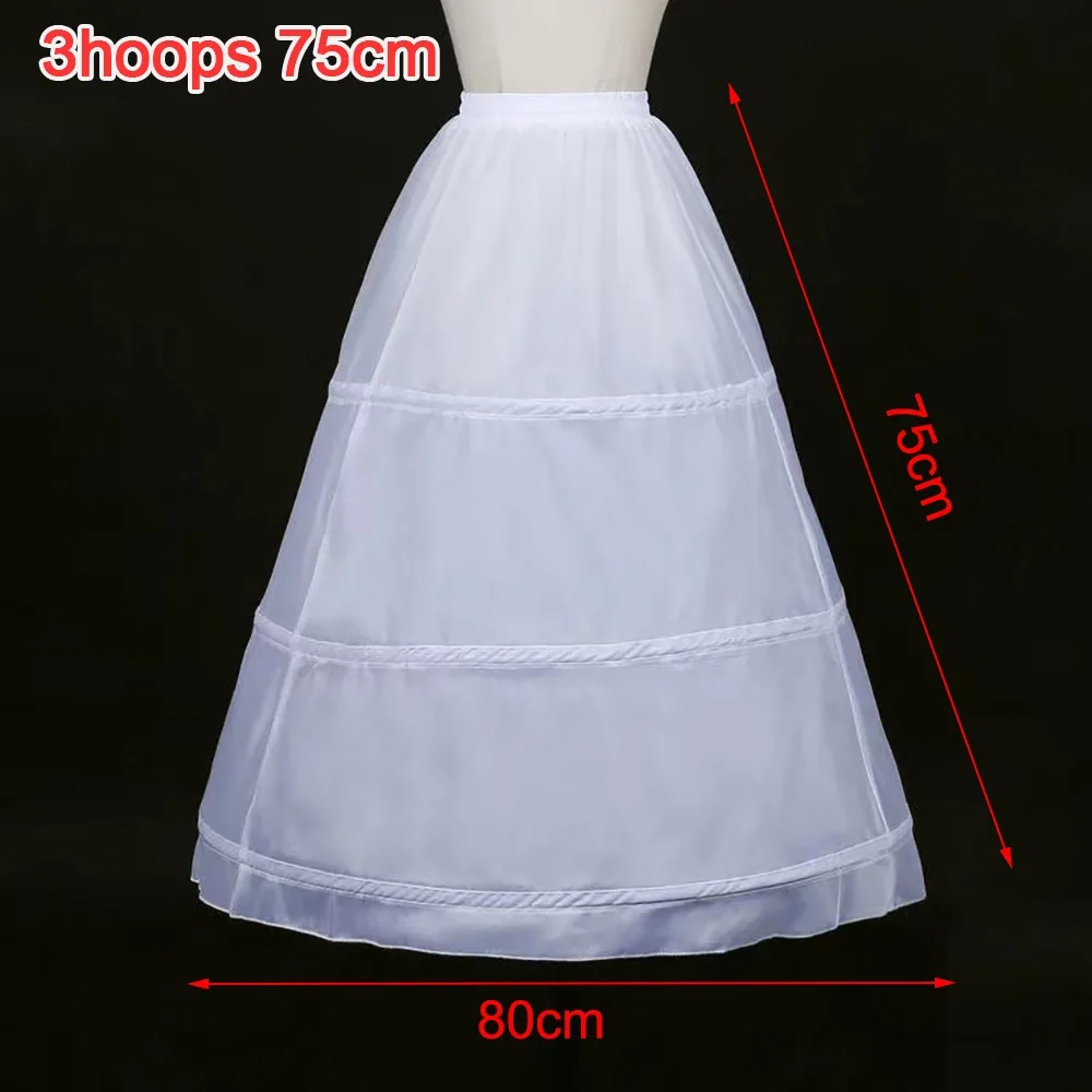جديد الفتيات الأبيض ثوب نسائي كرينولين 1/2/3 الأطواق تنورة داخلية قصيرة كرينولين تنورة