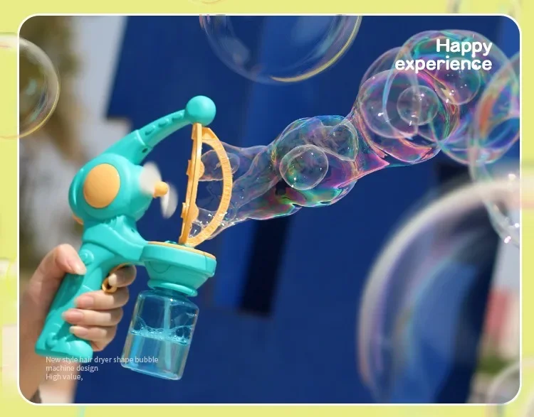 Pistola de burbujas de jabón eléctrica completamente automática, juguetes para niños y niñas, regalo del Día de los niños, juego de fiesta al aire libre con máquina de burbujas, cohete divertido