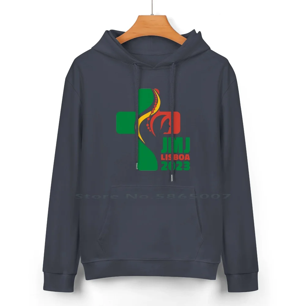 World Youth Day Lisbon 2023 Jmj Lisboa 2023 Pure Cotton Hoodie Sweater 24 Colors World Youth Day Lisbon 2023 Jmj Lisboa 2023