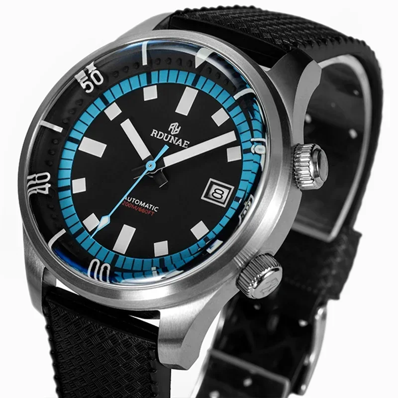 Часы RDUNAE для мужчин R3, автоматические механические часы, 43 мм, механизм NH35A, роскошные водонепроницаемые наручные часы с сапфировым стеклом и кристаллами 20 бар