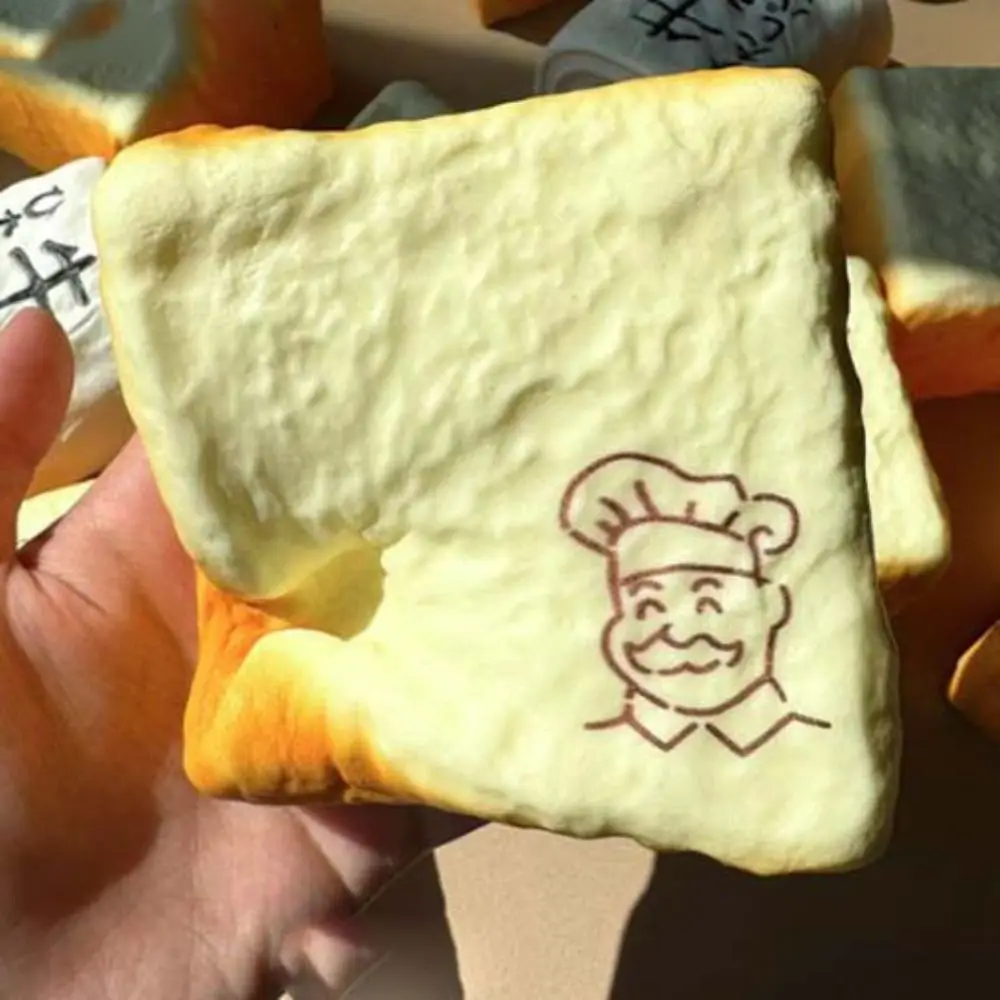 Moist Thick Simulated Bread Toast Squeeze Slow Rising Soft Texture Grandpa Toast Squishy Pinch Finger Suction Sensory Fidget