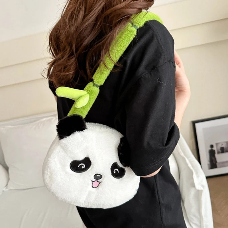 Versatile New Cartoon Panda Plush Handheld Doll Versatile Diagonal Cross Bag