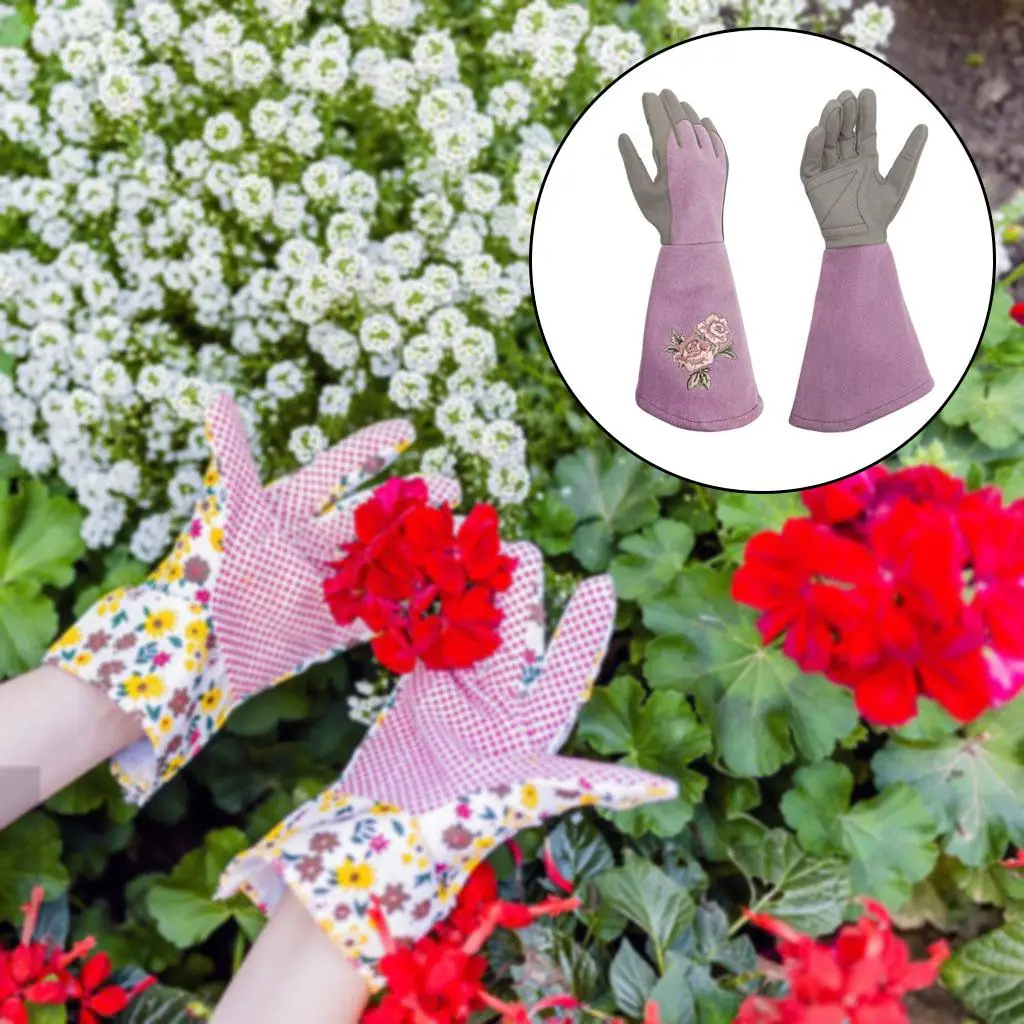 

Heavy Duty Leather Gardening Gloves Cut Proof Thorn Proof Protection Planting
