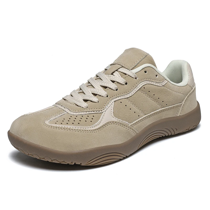 Wide-Toe Comfortable Outdoor Men's Casual Shoes, Retro Forrest Gump Shoes, Unisex Barefoot Shoes, Rubber Soles with Good Grip, Pu Leather Hiking Shoes