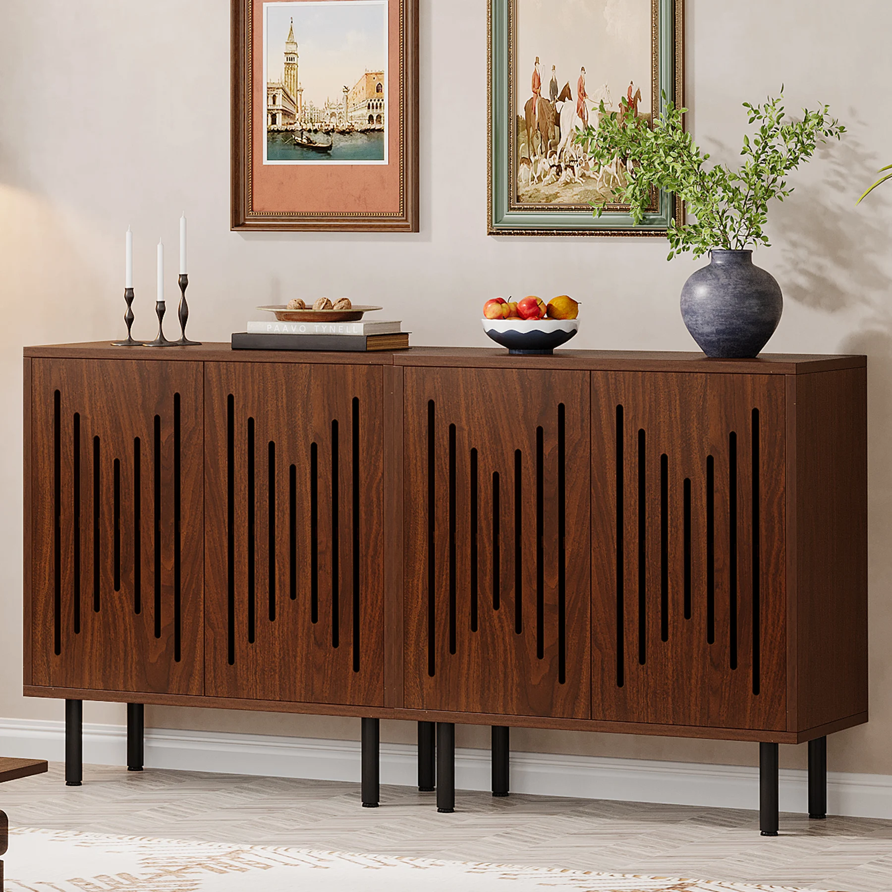 Tribesigns Vintage Storage Cabinet Set of 2, 59