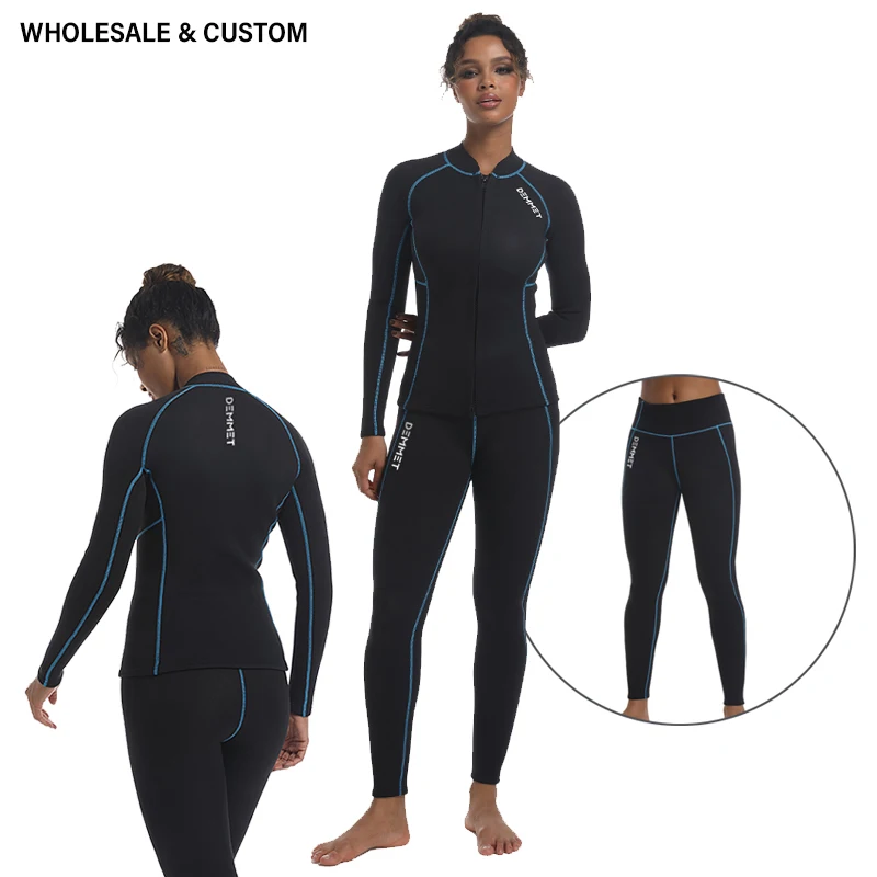 Wholesale new neoprene 1.5mm wetsuit men's and women's split long sleeve freediving suit to keep warm and cold