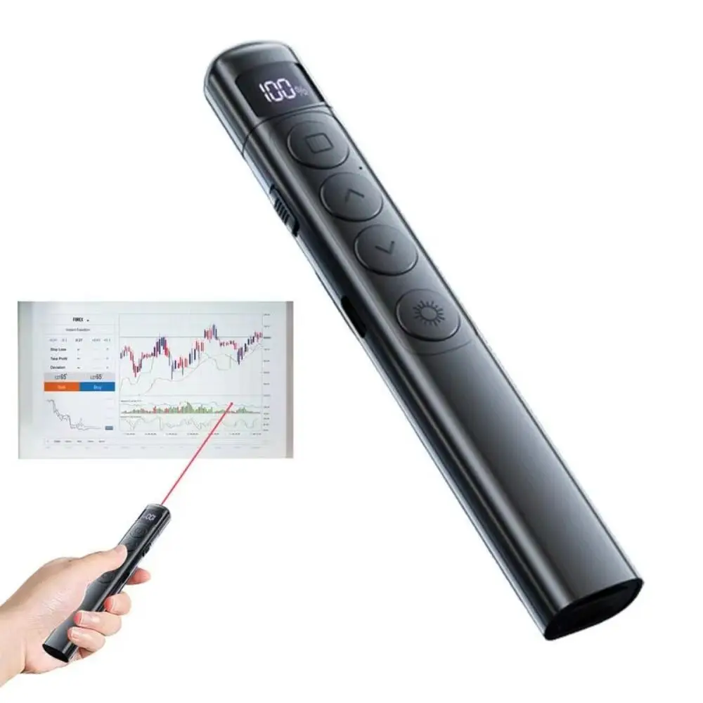 샤오미 컨트롤 페이지 넘김 펜 LCD 디스플레이 레드 라이트 포인터 레이저 슬라이드 포인터 2.4GHz RF USB 연결 슬라이드 어드밴서