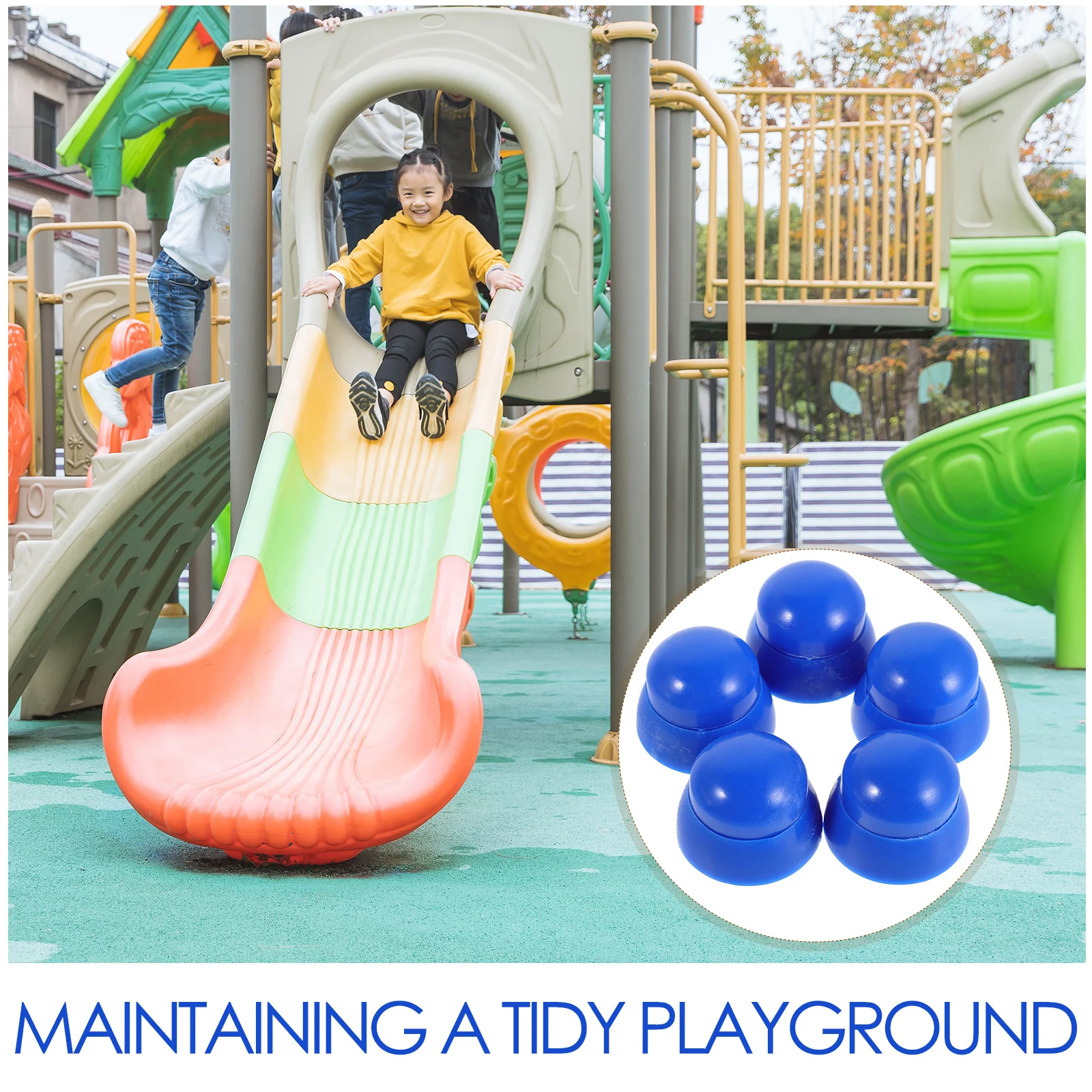 10 قطعة أغطية مسامير ملعب مادة عالية الكثافة مقاومة للأشعة فوق البنفسجية تصميم سهل التنظيف للأطفال أغطية مسامير منزلق آمنة