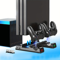 PS4 Stand Cooling Fan Station For PS4 Slim/Pro Dual Controller Port Charger Dock Station USB Port Charging And 10 Games Slots