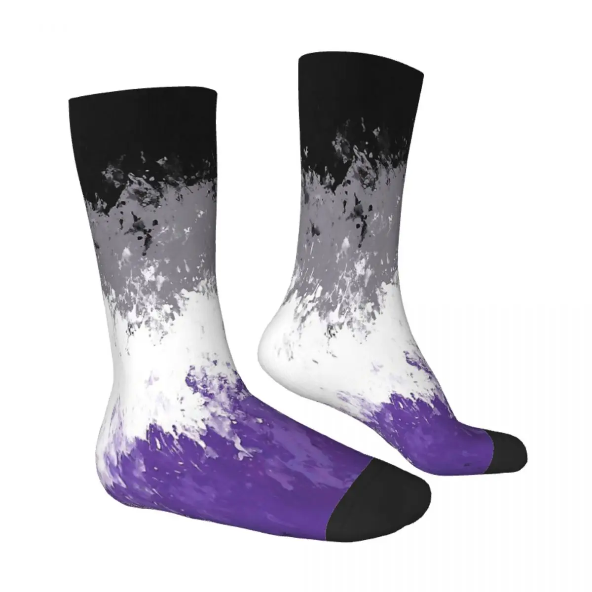 Asexual Pride Flag Splatter Print LGBT Sexual Minority Special Love Socks Male Mens Women Winter Stockings Hip Hop