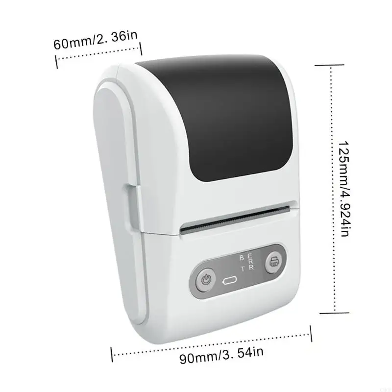 C90F 고속 스피드 열 라벨 프린터 머신 휴대용 스티커 메이커 12-57mm 너비 테이프 홈 비즈니스 사용
