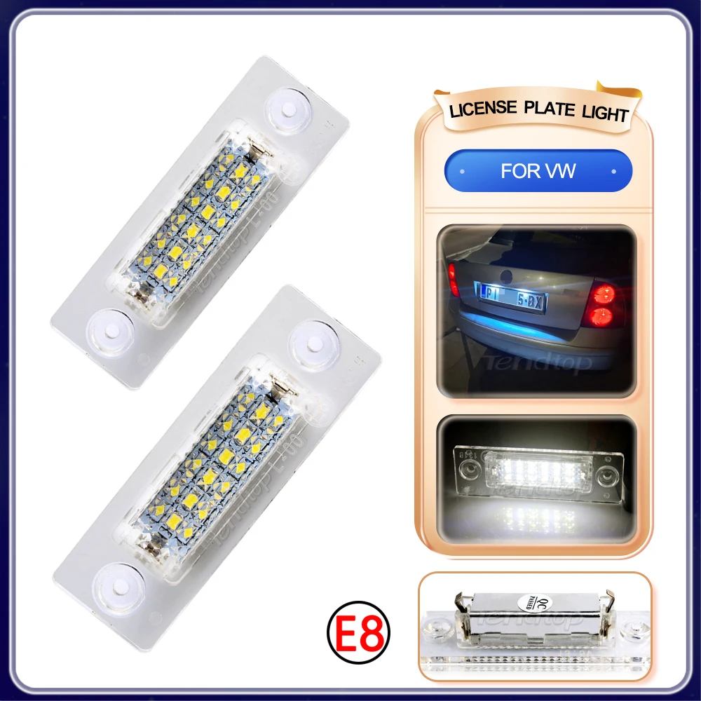 2X LED Tấm Chắn Ánh Sáng Sau Số Đèn Cho VW Golf MK5 Jetta Touran Passat B5.5 B6 Caddy Vận Chuyển Skoda siêu MK1 3U B5