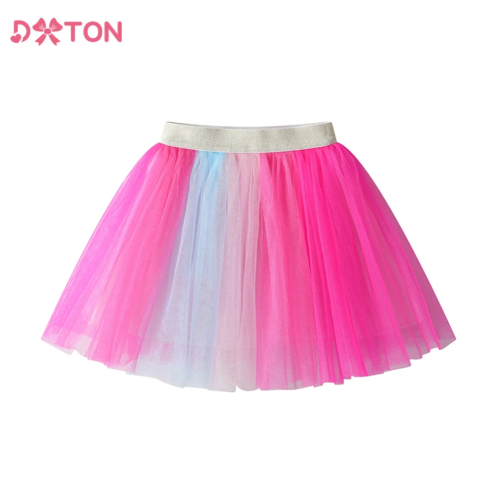DXTON Mädchen Performance Kostüme Vier Jahreszeiten Farbe Patchwork Kinder Mini Tutu Röcke Gürtel Elastische Kinder Ballkleid Petiskirt