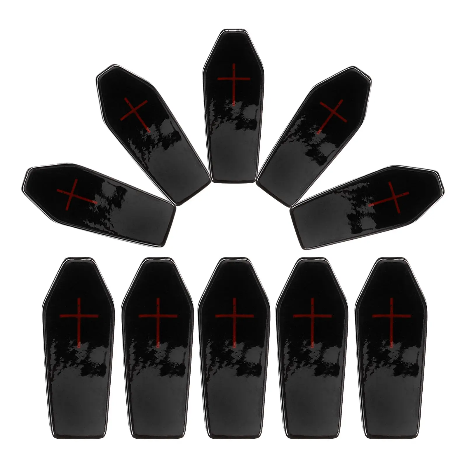 10Pcs Halloween Coffin Decor Party Coffin Ornaments Creepy Yard Coffins Prop Haunted Decoration Coffins for Graves