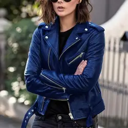 Chaqueta Popular de otoÃąo para mujer, chaqueta con cinturÃģn y cuello vuelto, ropa de calle de Color sÃģlido, abrigo de piel sintÃĐtica para fiesta