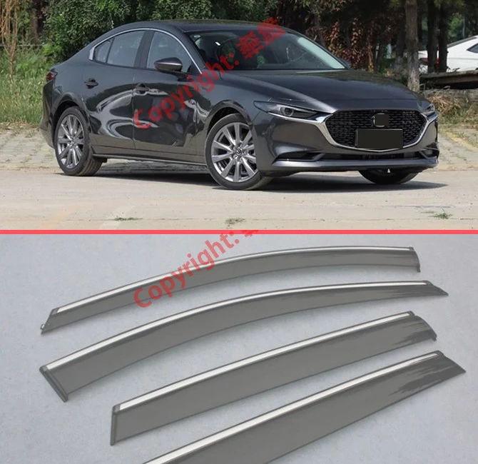 Window Wind Deflector Visor Rain/Sun Guard Vent For Mazda 3 M3 Axela 2019 2020 Car Accessories Stickers