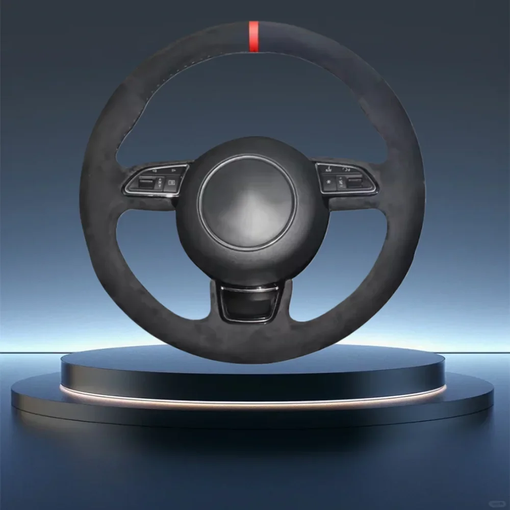 Für Audi A1 A3 A4 2015-2016 A7 2012-2018 S7 2013-2018 RS7 2014-2015 Hand Nähen Anti-Slip Wildleder Auto Lenkrad Geflecht Abdeckung