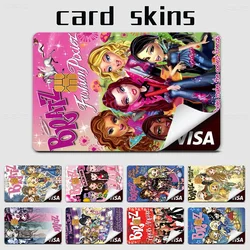 Bratz Doll Classic Anime Cartoon Credit Card Skin Stickers For Bank Card Bus Metro Card Sticker Waterproof Women Gift