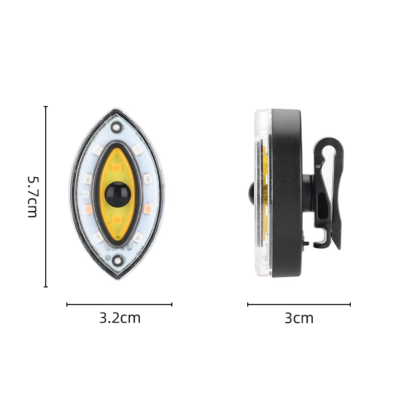 COBA-enquêter arrière de vélo LED aste par USB, équipement de conduite créatif, avertissement d\'urgence avec clip, torche à iode clignotant pour le