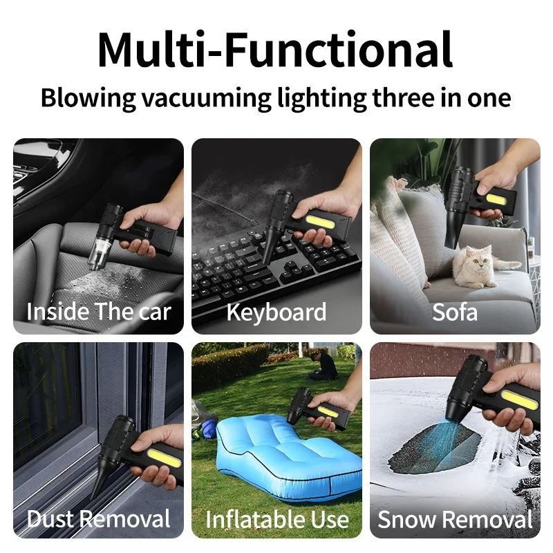 Турбовентилятор 980000 об/мин, мощный воздуходувка, портативный беспроводной пылеочиститель, зарядка типа C, бесщеточный струйный вентилятор, инструмент для кемпинга на открытом воздухе