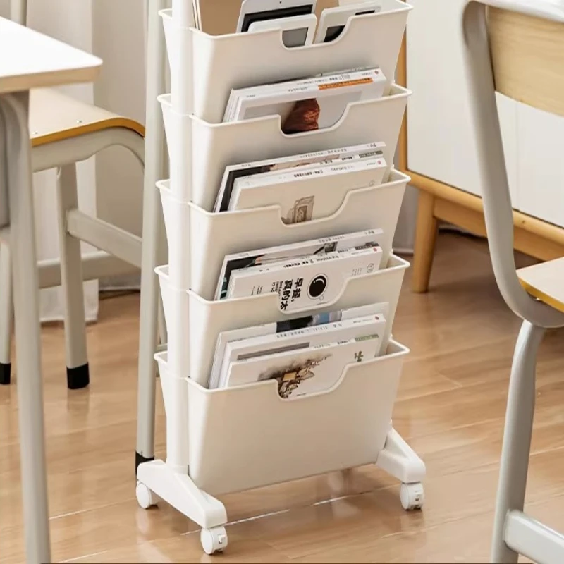 Retro Fashion Magazine Mobile Children Storage Trolley Magazine Headboard Floor Racks Office Furniture Das Magazin ZY40ZZJ