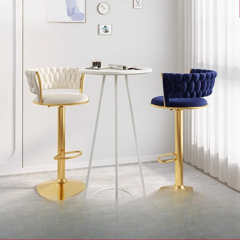 

Bar chair lift rotating home bar Internet celebrity light luxury front modern simple armrest checkout page beauty high stool