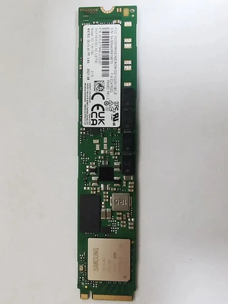 PM983 1.92T ssd 솔리드 스테이트 드라이브, 22110 nvme 프로토콜, PCEI3.0 독립 캐시 전원 차단 보호, 오리지널 신제품