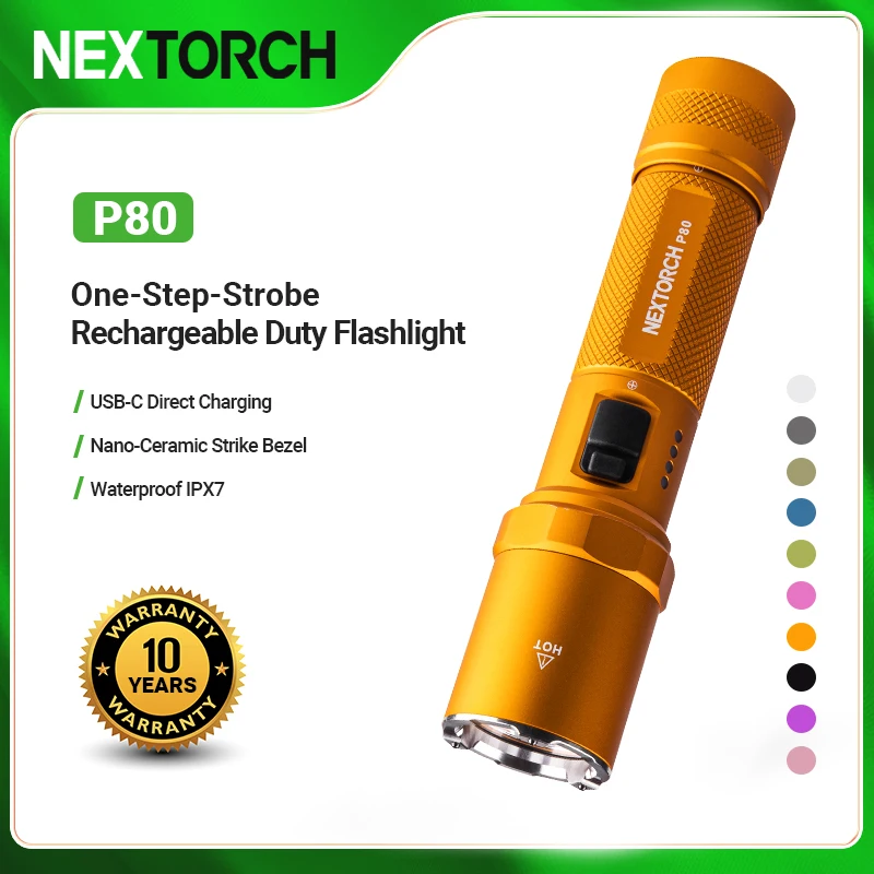 

NEXTORCH P80 2100 Lumens High Lumens One-Step Strobe Rechargeable Flashlight