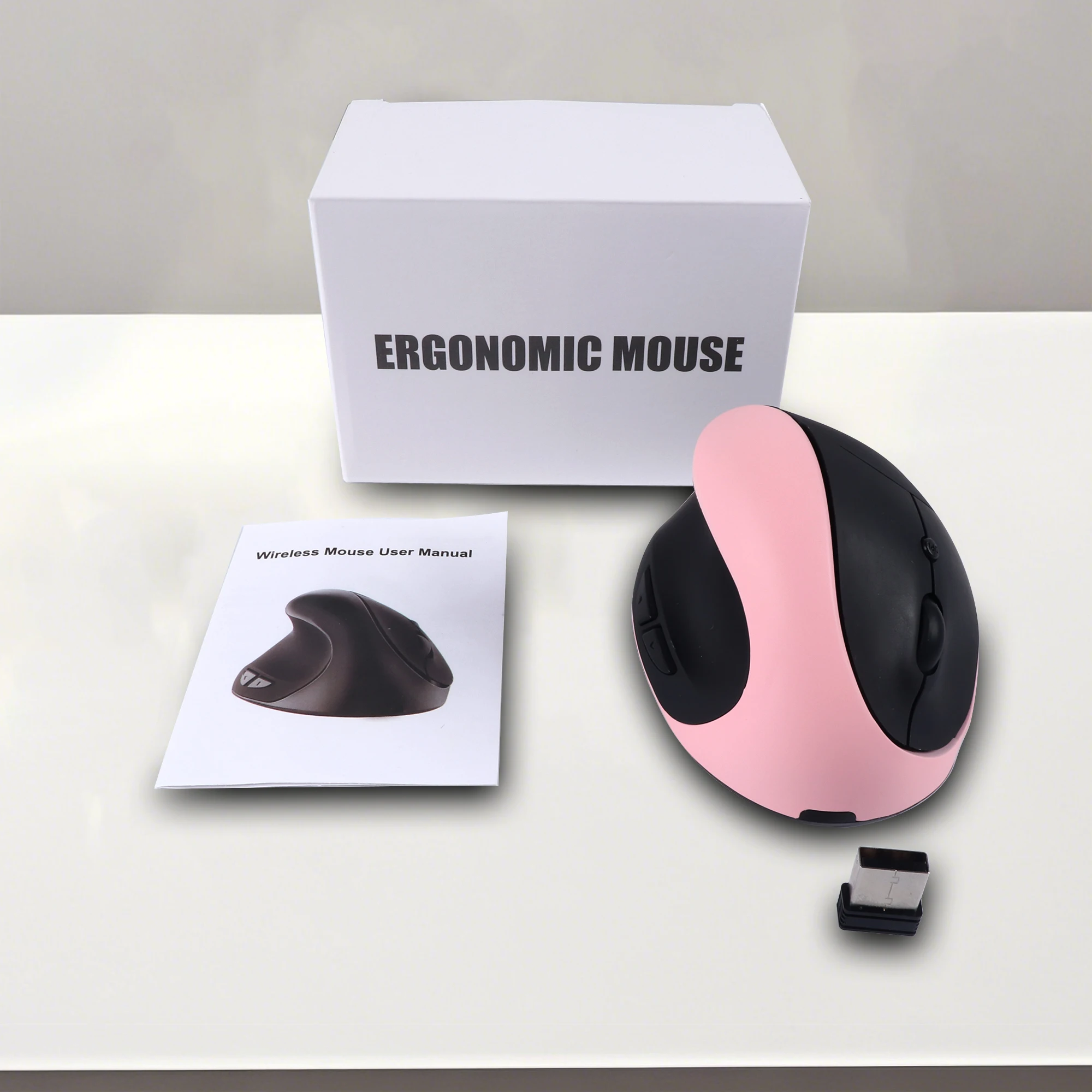 

Left Hand Mouse Vertical Ergonomics Design With Side Keys 1600 DPI Adjustable Button Wireless 2.4G For Small Hand Mause PC Part