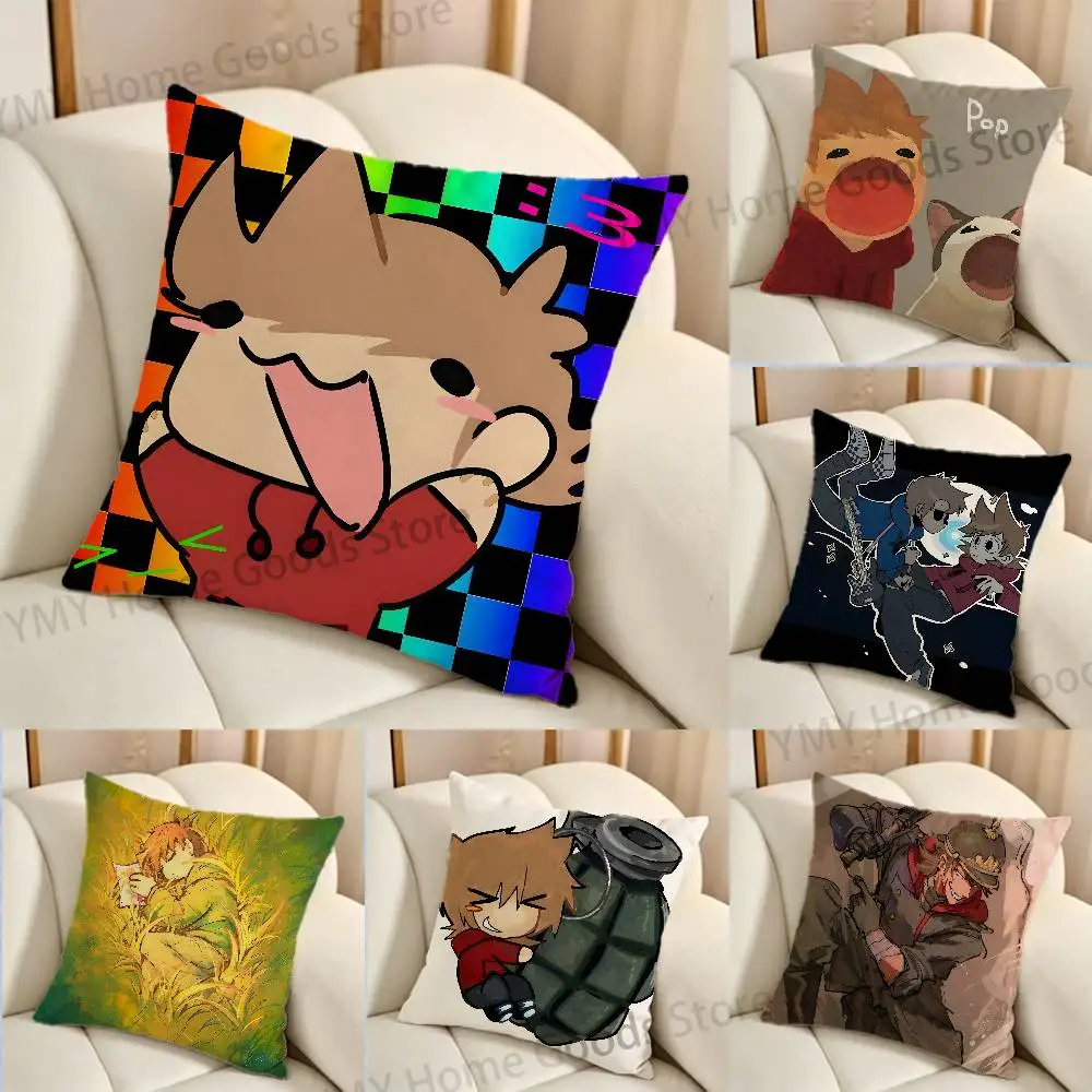 Cute Commie E-Eddsworld Tord Gifts PillowCase Sofa Cushion Cover Suitable For Home Bedroom Room custom Decor